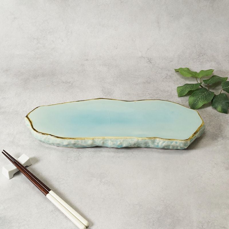 ロックロングプレート 36cm マリンブルー