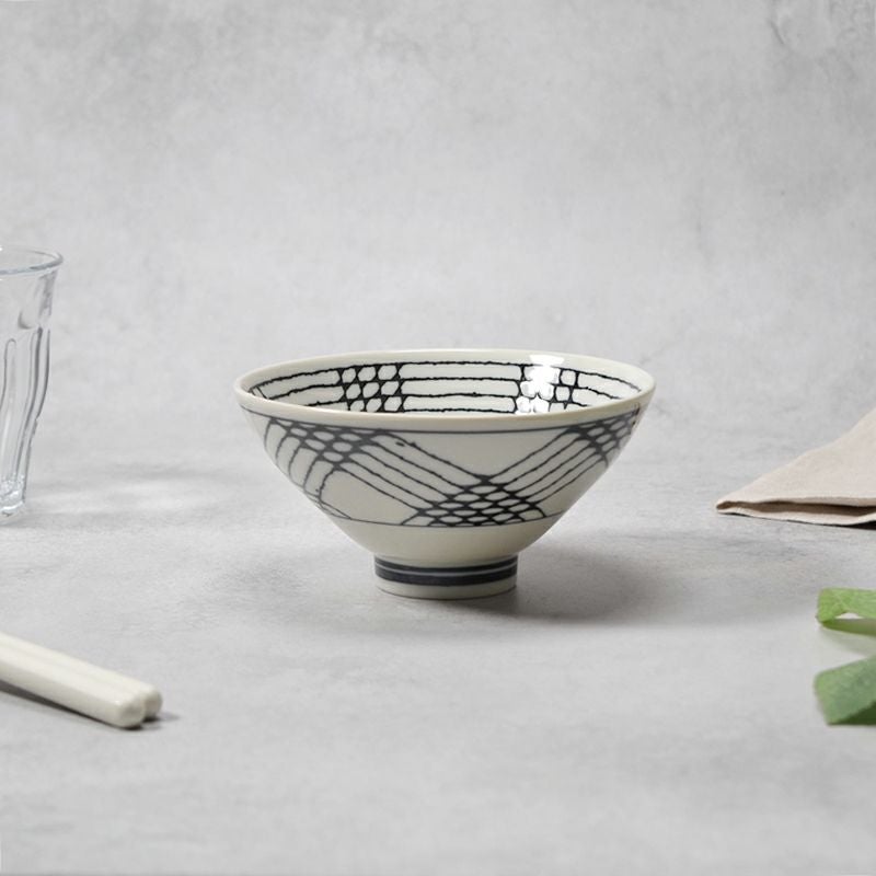 お茶碗 13cm ブラックスクエア