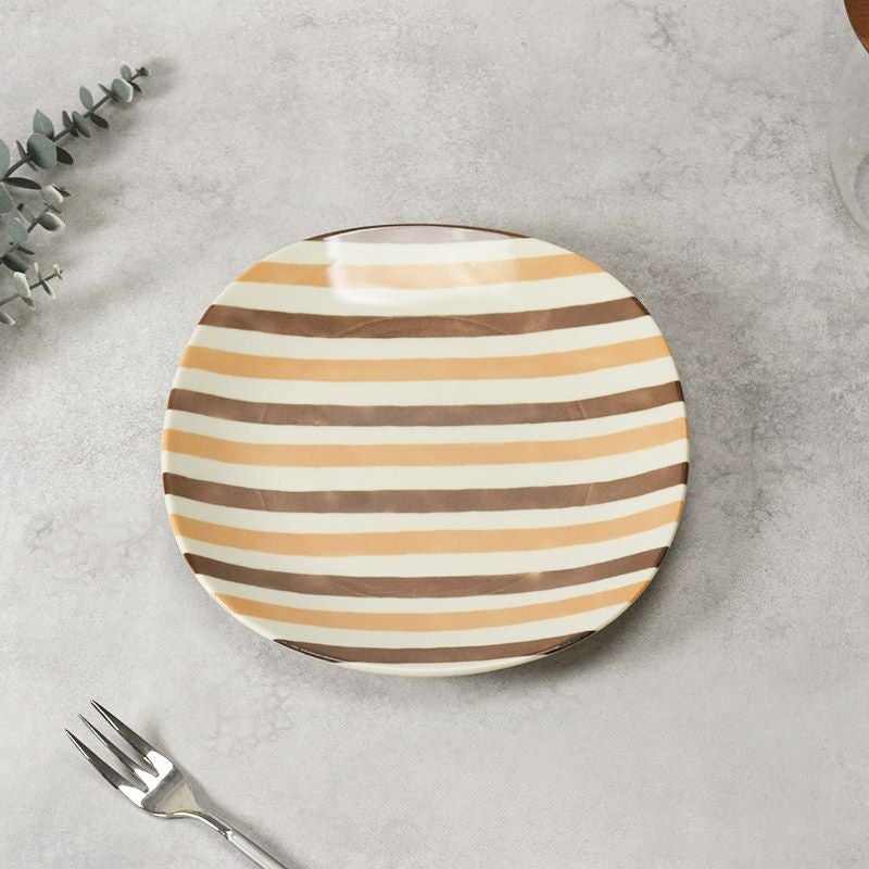 プレート 20.5cm 丸角型 オレンジレトロ