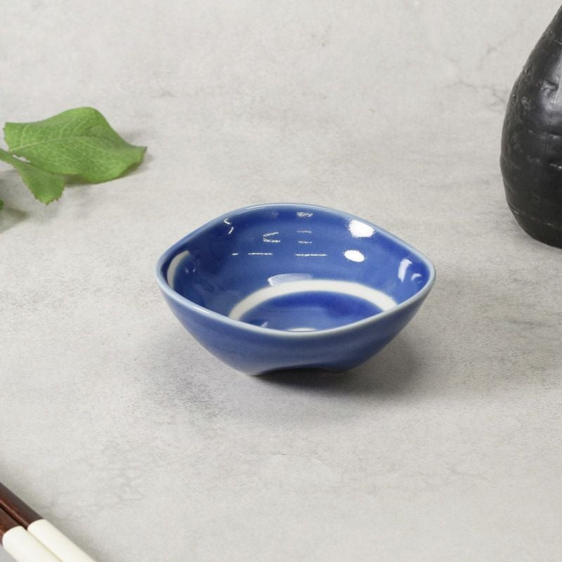 変形小付 9.5cm 白渦