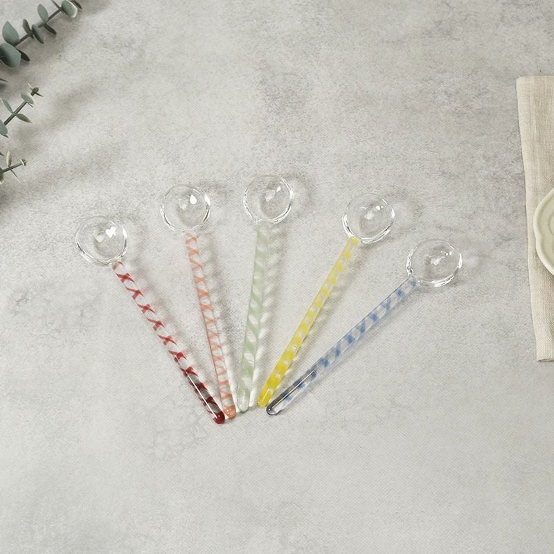 ガラススプーン 14cm スパイラルハンドル