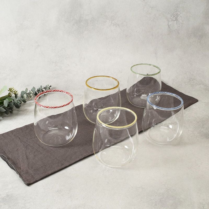 ガラスタンブラー 400cc スパイラルリム