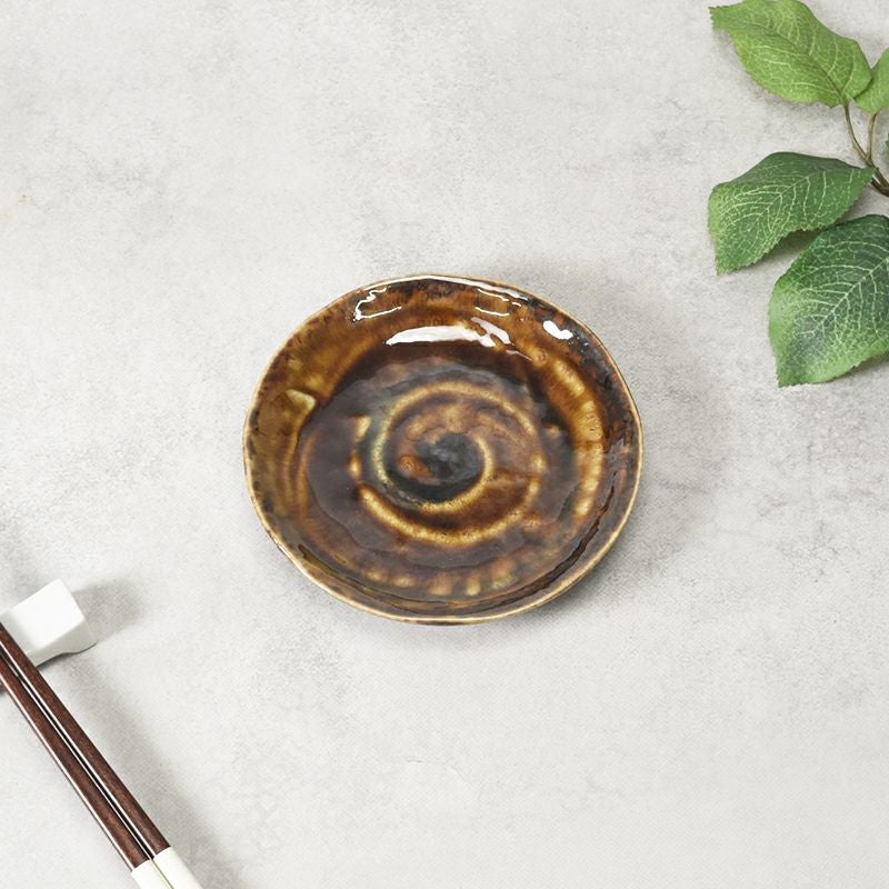 小皿 13cm うず型 焦がれ