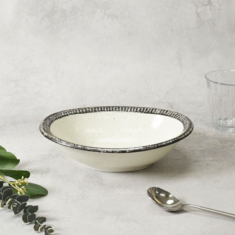 楕円鉢 17cm 渕十草 黒瀬