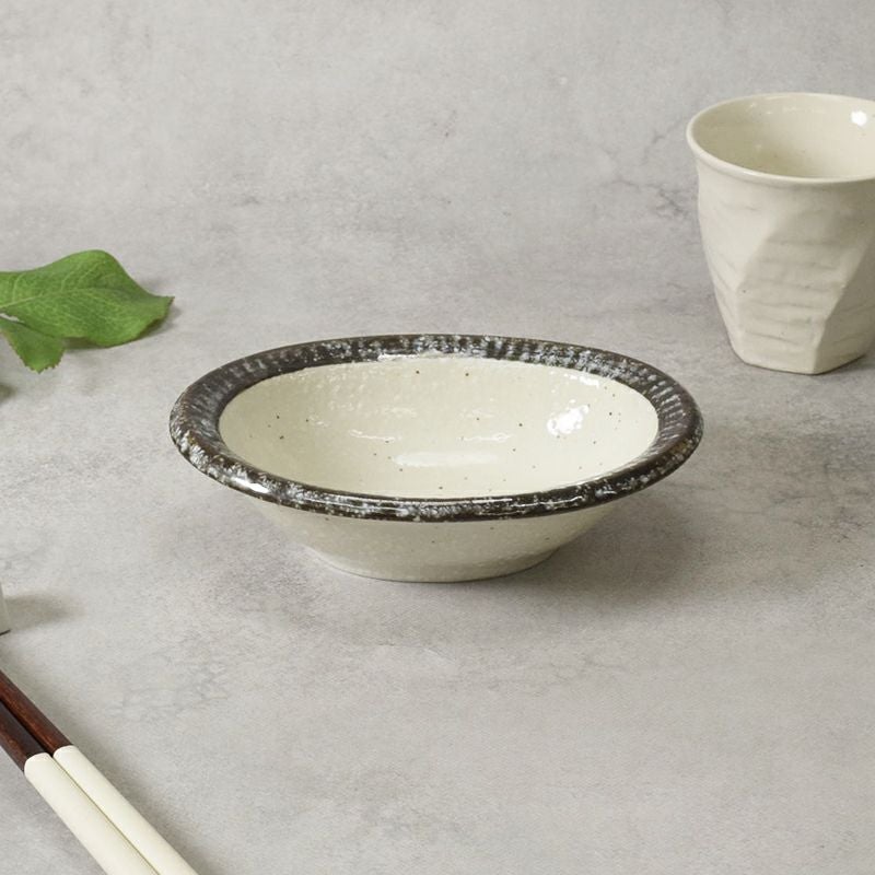 楕円取り鉢 15cm 渕十草 黒瀬