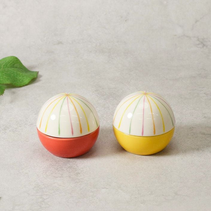 手まり型珍味入 5.3cm 赤