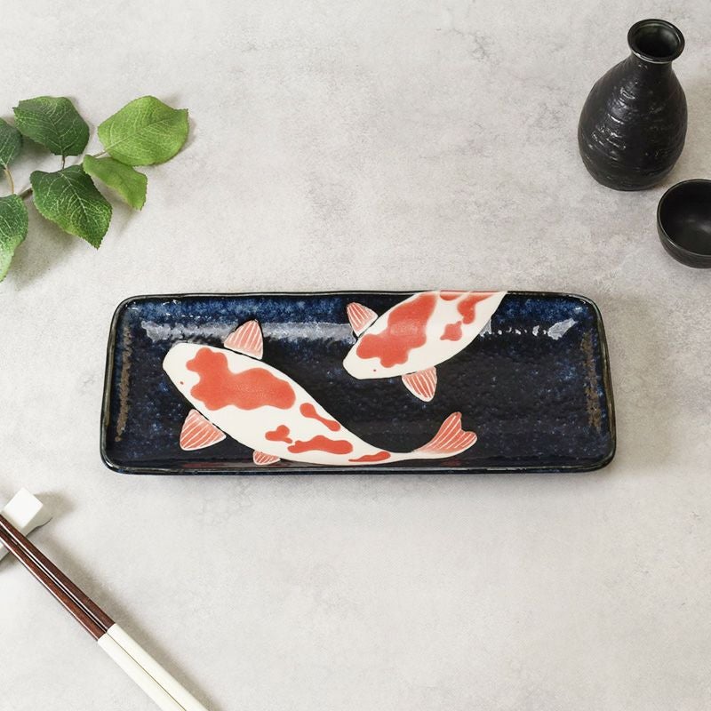 長角皿 29.5cm 寿司プレート 錦鯉 Nishiki Goi sushi plate