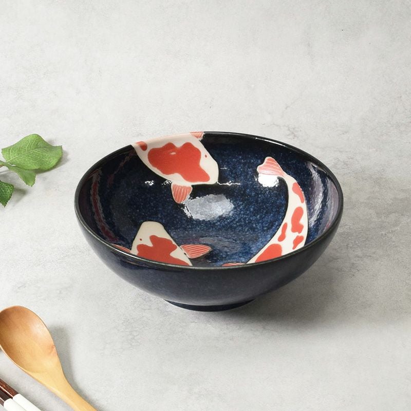 どんぶり 21.5cm 錦鯉 Nishiki Goi noodle bowl