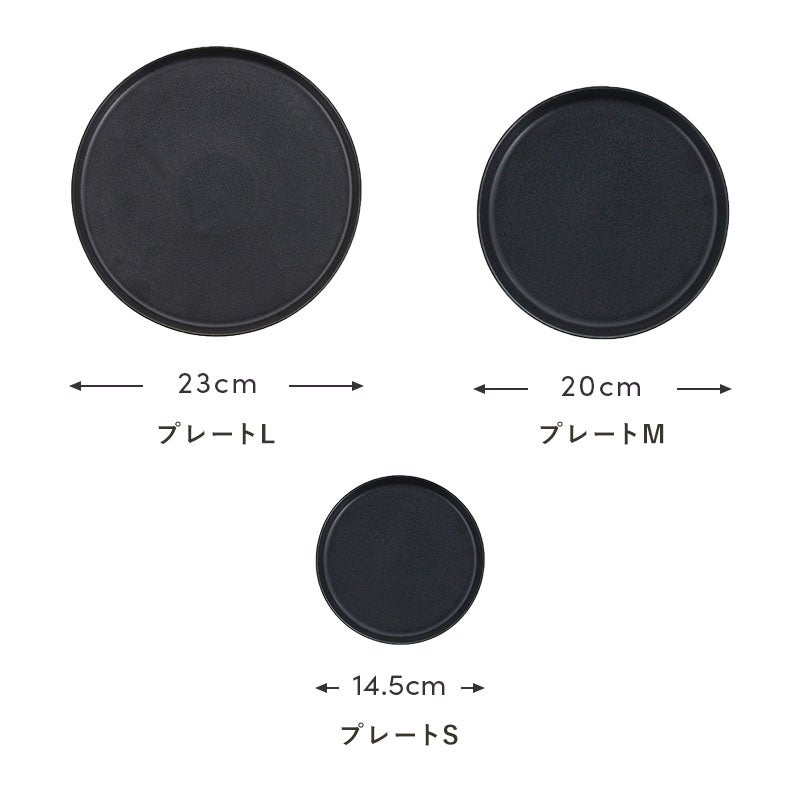 シンプル ブラック プレート 2枚セット シンプルで洗練されたカフェ風食器の2点セット